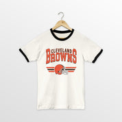 CLEVELAND BROWNS SWIFT STRIKE VINTAGE RINGER TEE