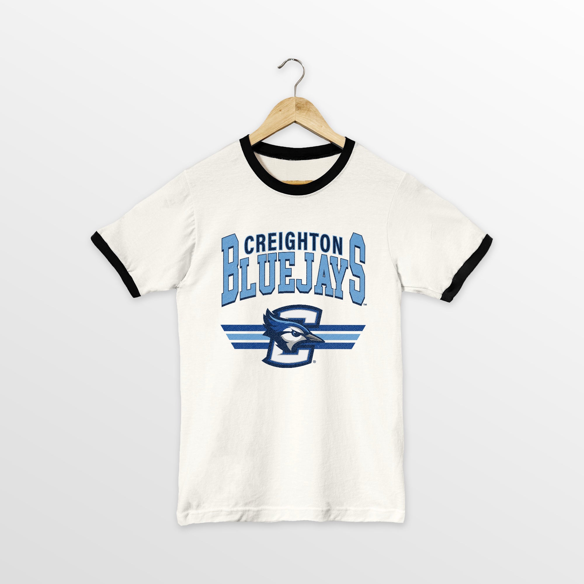 CREIGHTON BLUEJAYS SWIFT STRIKE VINTAGE RINGER TEE