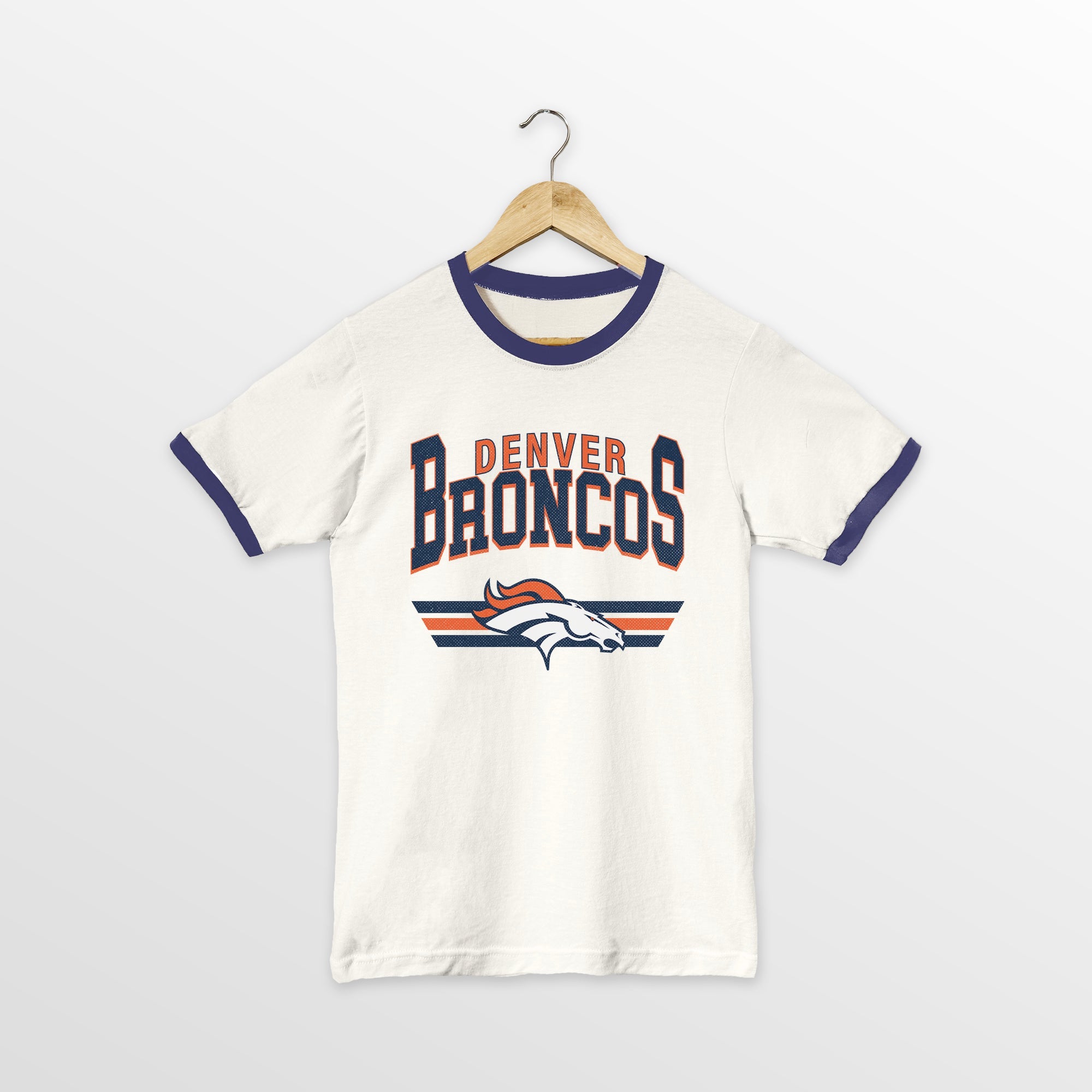 DENVER BRONCOS SWIFT STRIKE VINTAGE RINGER TEE