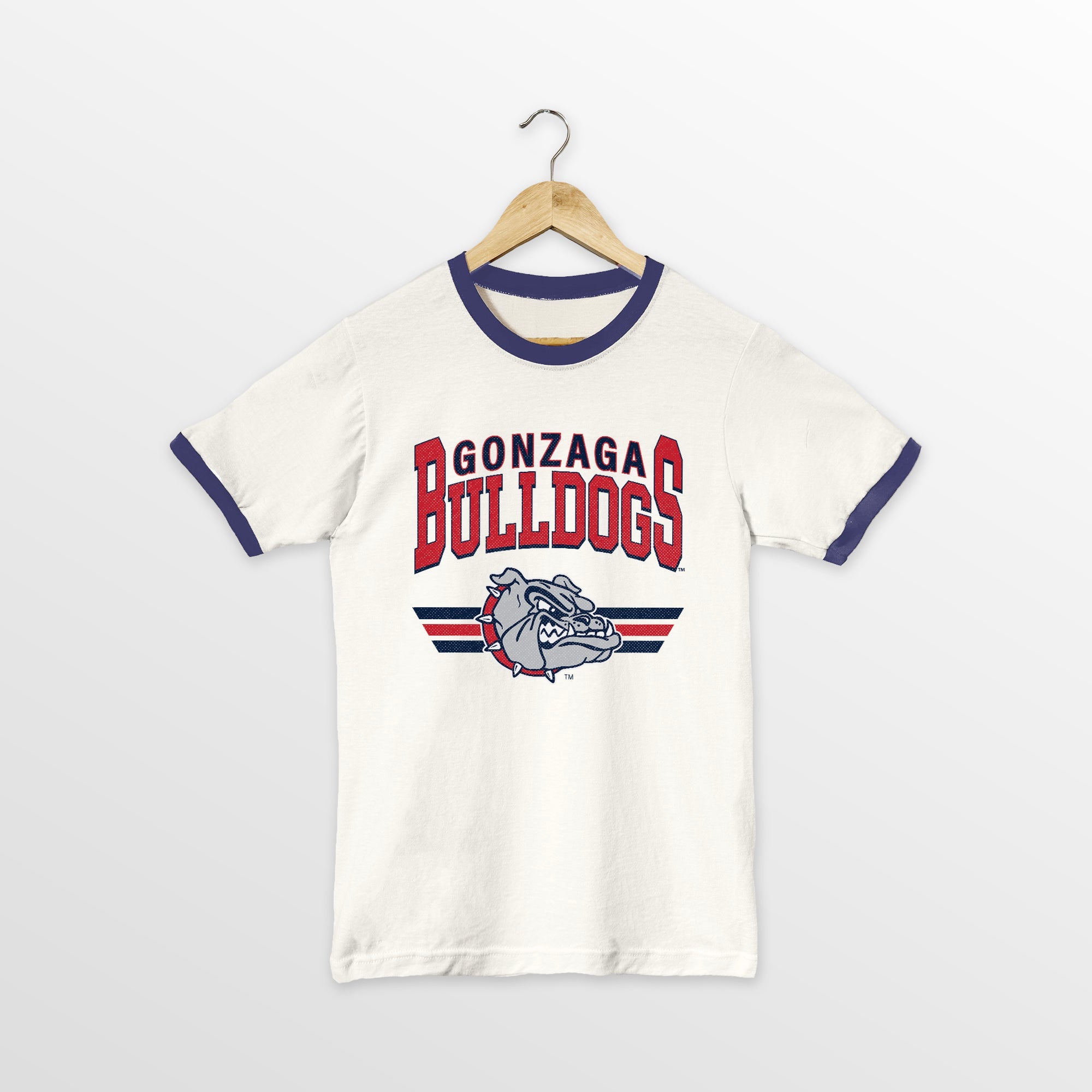 GONZAGA BULLDOGS SWIFT STRIKE VINTAGE RINGER TEE