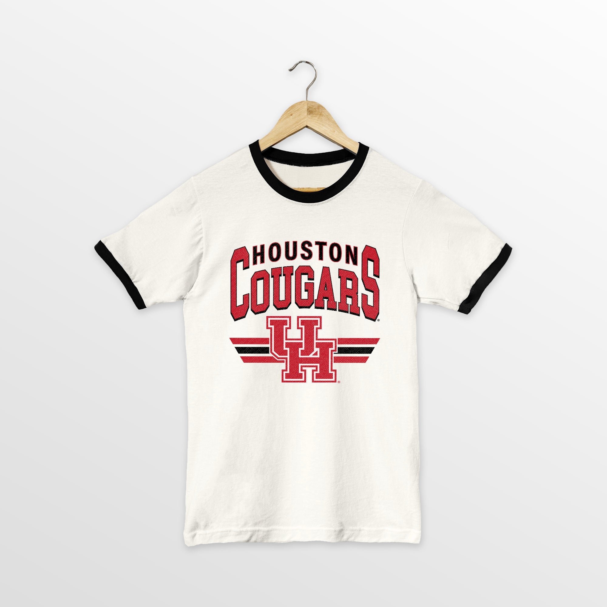 HOUSTON COUGARS SWIFT STRIKE VINTAGE RINGER TEE