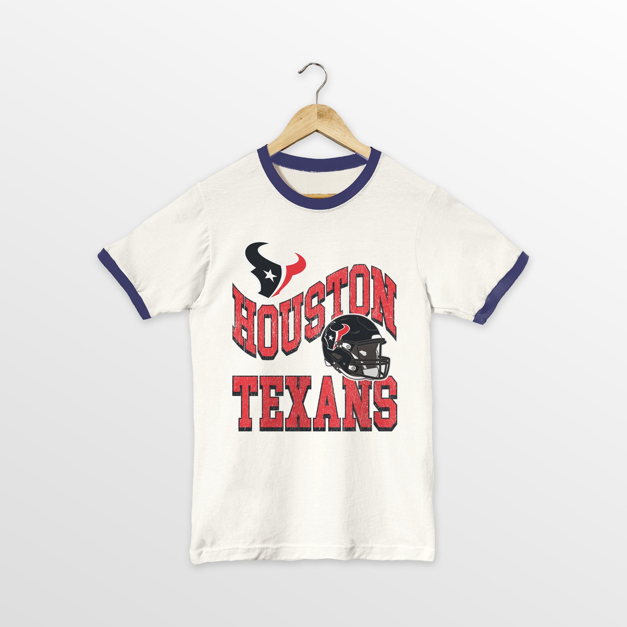 HOUSTON TEXANS HARD EARNED VINTAGE RINGER TEE