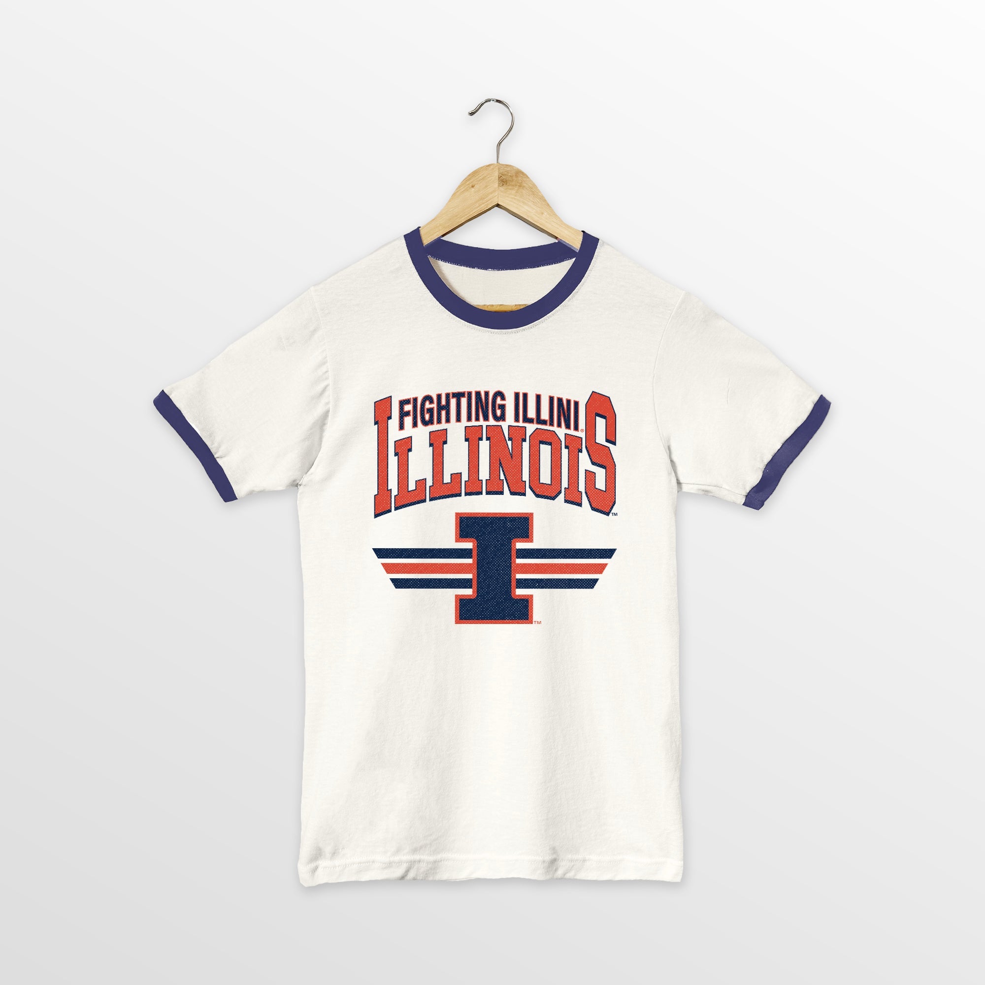 ILLINOIS FIGHTING ILLINI SWIFT STRIKE VINTAGE RINGER TEE