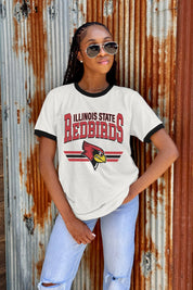 ILLINOIS STATE REDBIRDS SWIFT STRIKE VINTAGE RINGER TEE