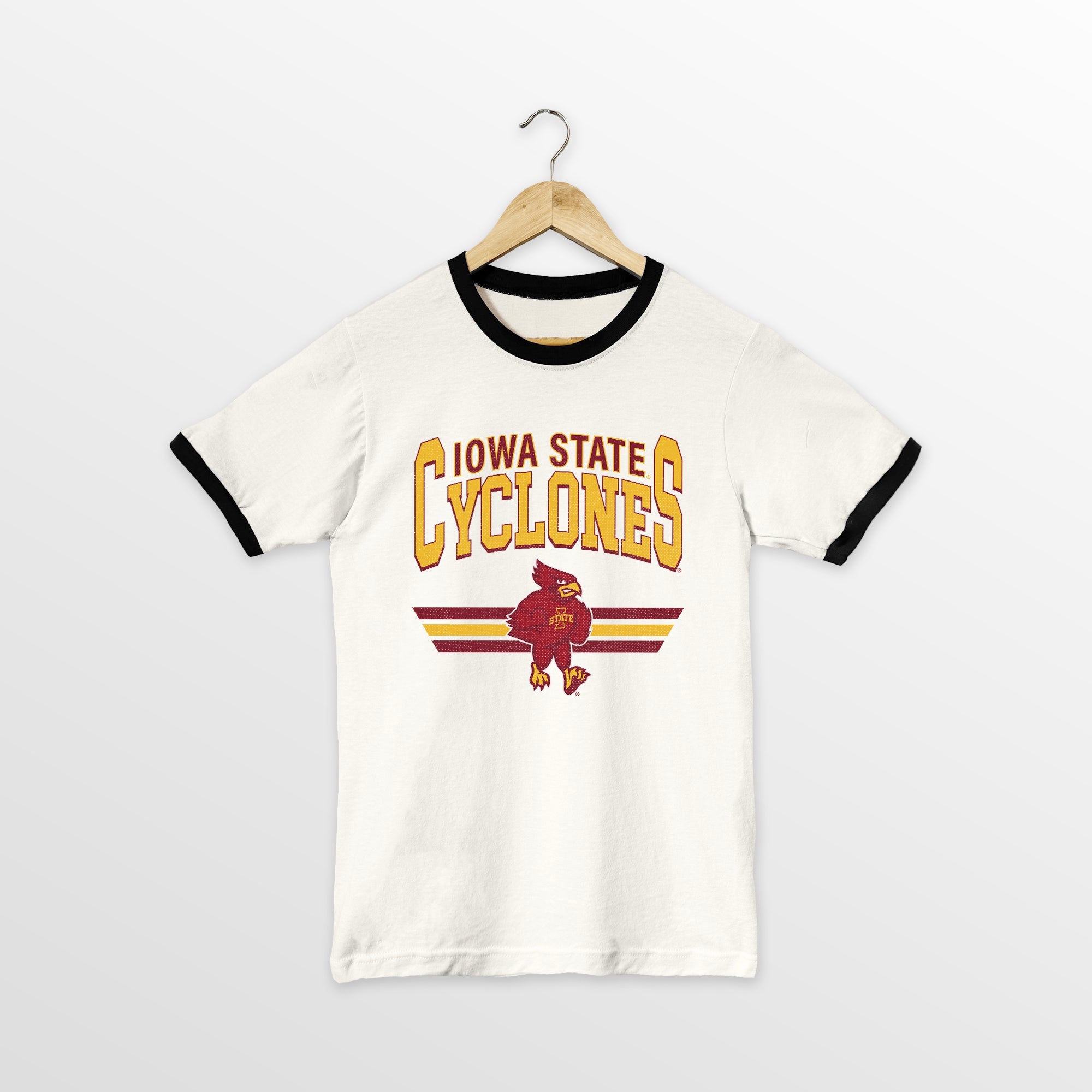 IOWA STATE CYCLONES SWIFT STRIKE VINTAGE RINGER TEE