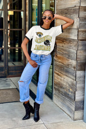 JACKSONVILLE JAGUARS HARD EARNED VINTAGE RINGER TEE