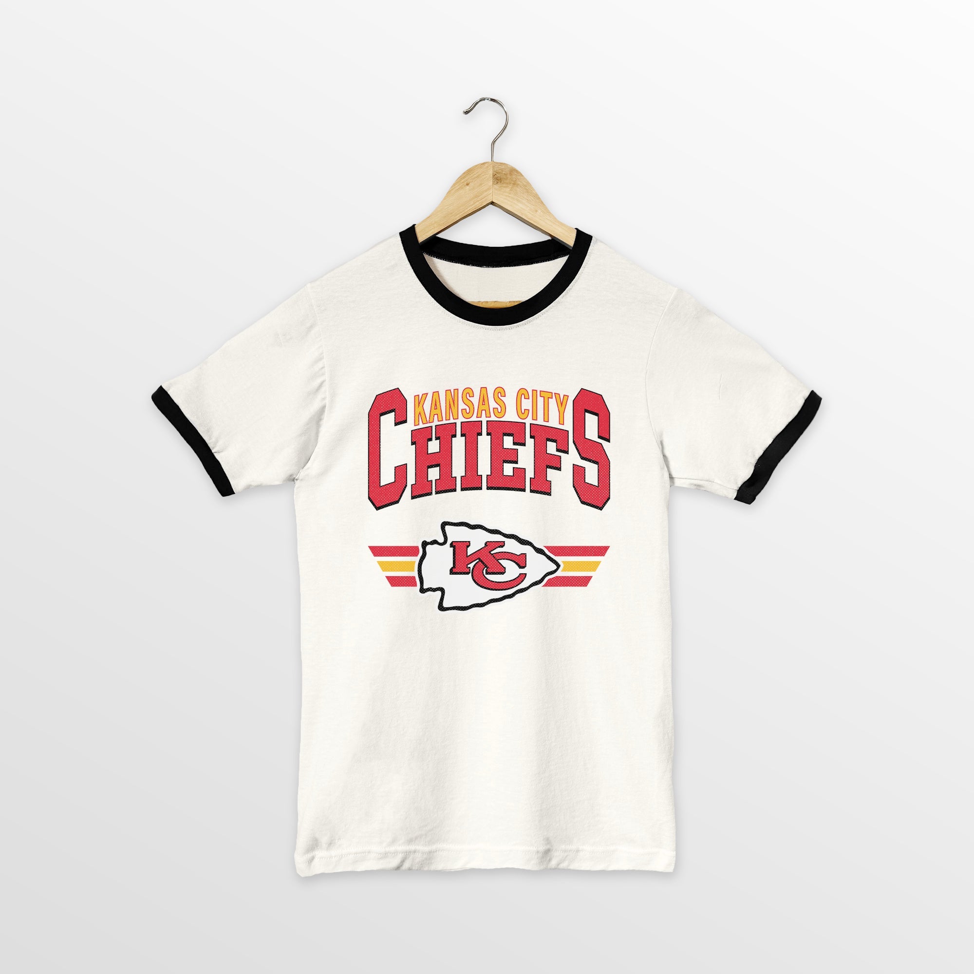 KANSAS CITY CHIEFS SWIFT STRIKE VINTAGE RINGER TEE