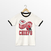 KANSAS CITY CHIEFS HARD EARNED VINTAGE RINGER TEE