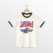 KANSAS JAYHAWKS SWIFT STRIKE VINTAGE RINGER TEE