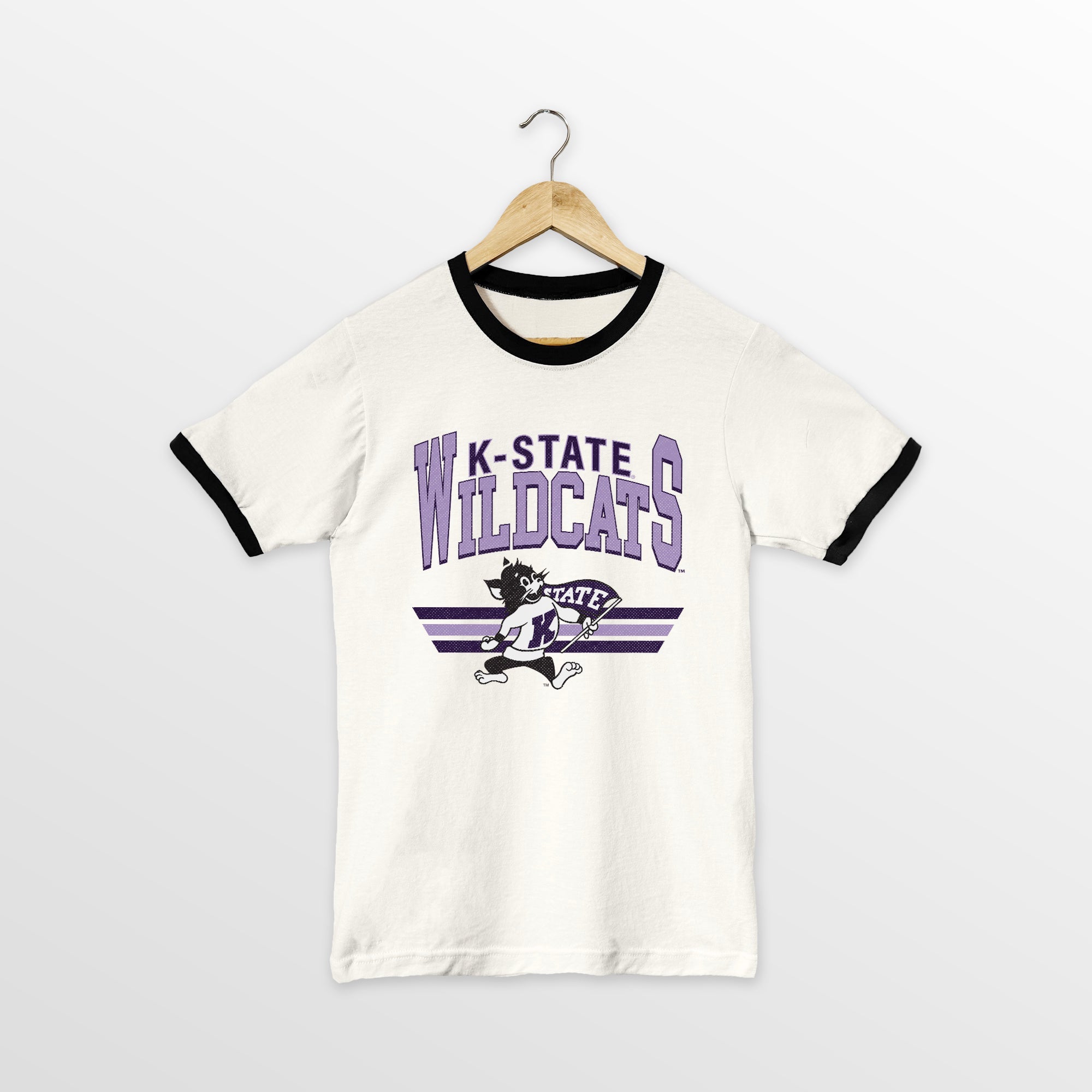 KANSAS STATE WILDCATS SWIFT STRIKE VINTAGE RINGER TEE
