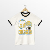 LOS ANGELES CHARGERS HARD EARNED VINTAGE RINGER TEE