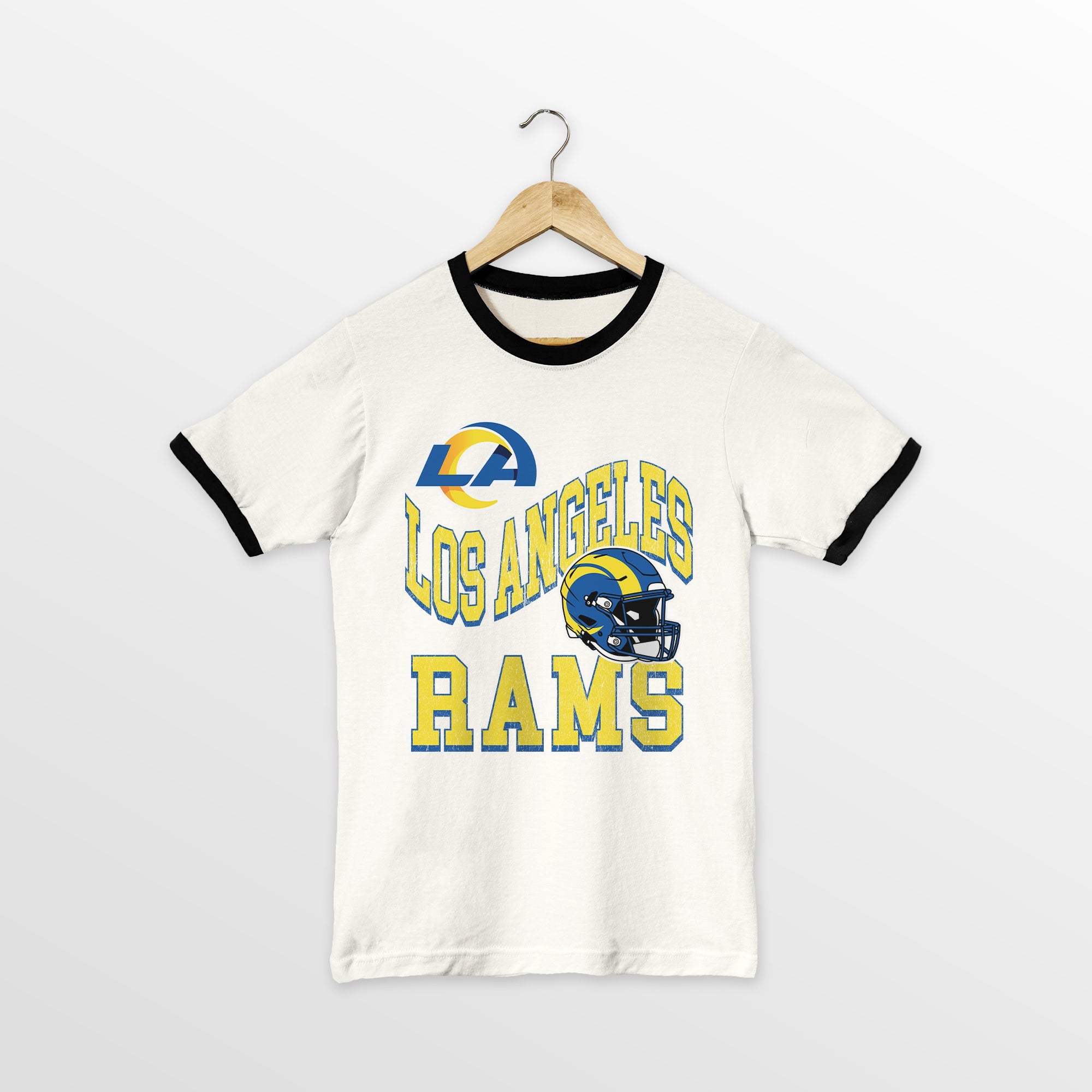 LOS ANGELES RAMS HARD EARNED VINTAGE RINGER TEE