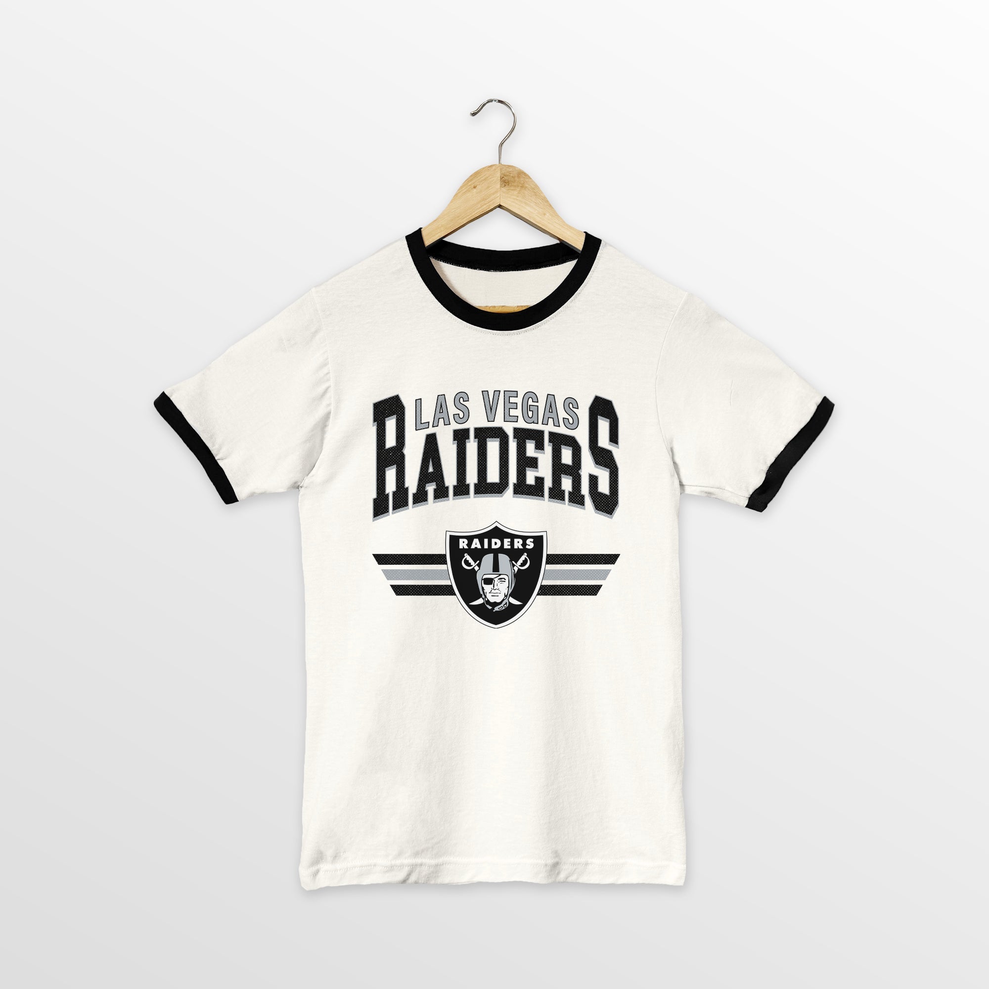 LAS VEGAS RAIDERS SWIFT STRIKE VINTAGE RINGER TEE