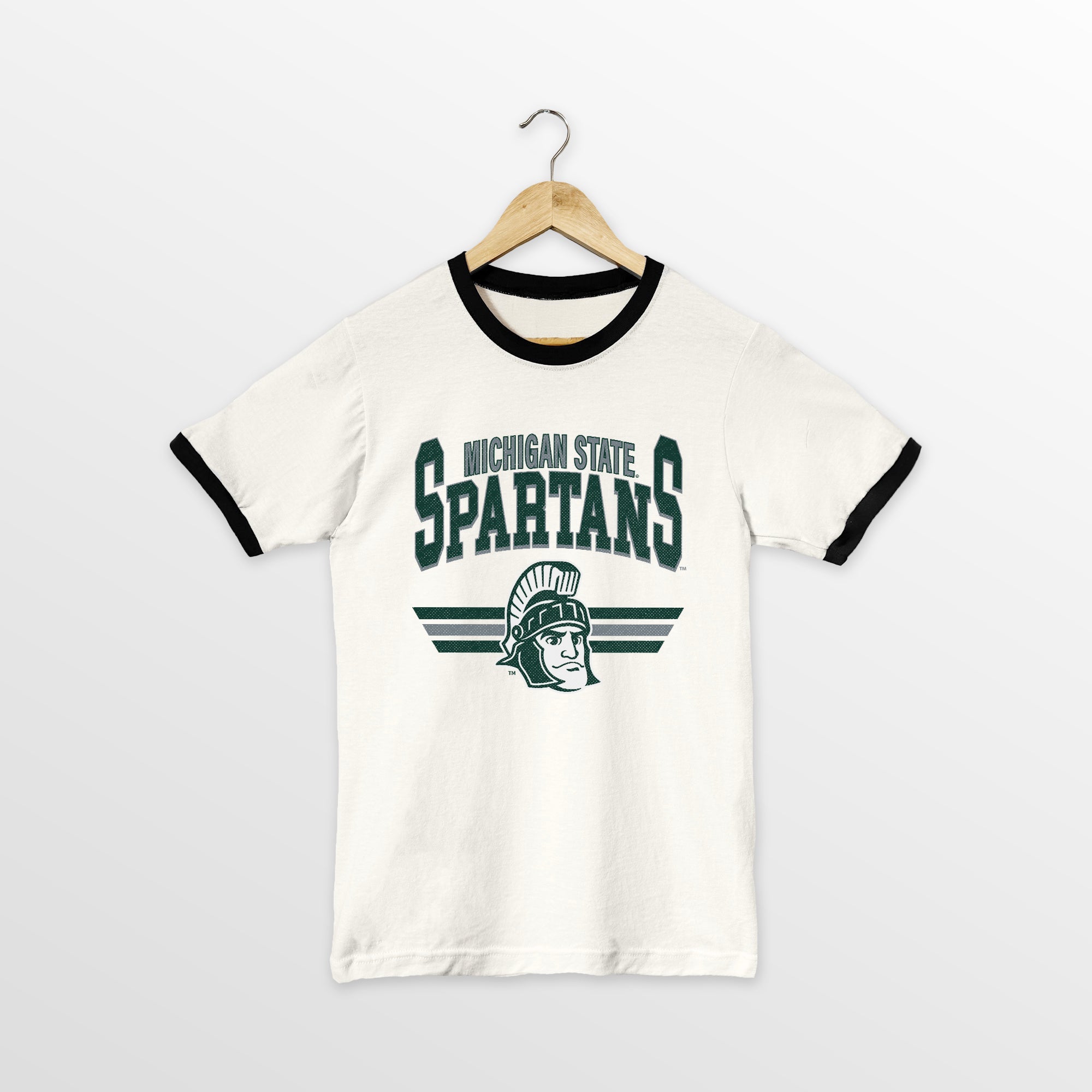 MICHIGAN STATE SPARTANS SWIFT STRIKE VINTAGE RINGER TEE