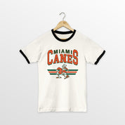 MIAMI HURRICANES SWIFT STRIKE VINTAGE RINGER TEE
