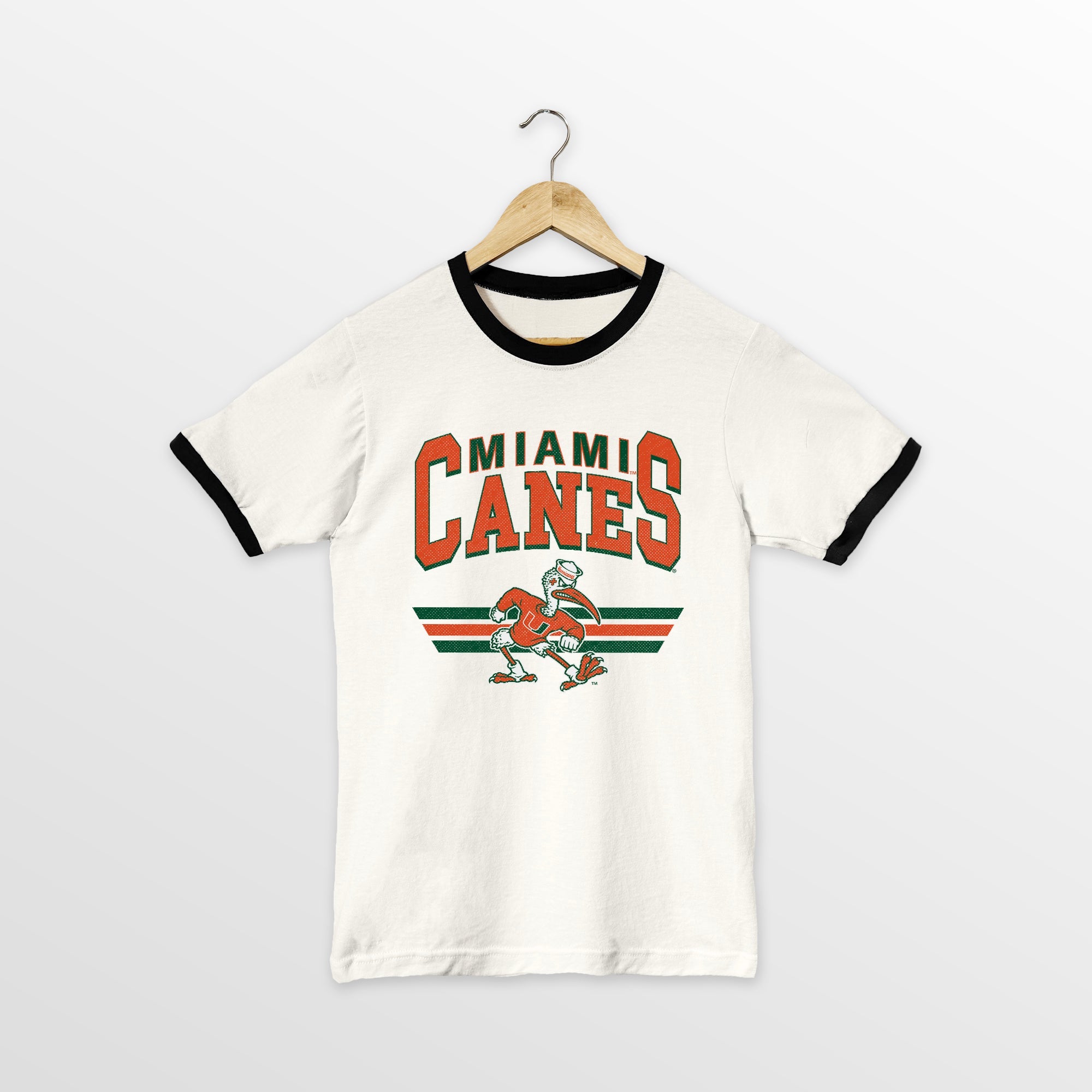 MIAMI HURRICANES SWIFT STRIKE VINTAGE RINGER TEE