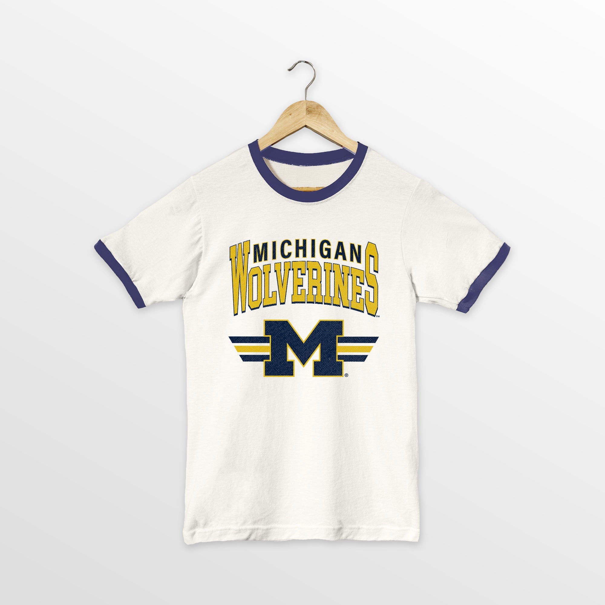 MICHIGAN WOLVERINES SWIFT STRIKE VINTAGE RINGER TEE