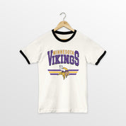 MINNESOTA VIKINGS SWIFT STRIKE VINTAGE RINGER TEE