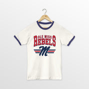 OLE MISS REBELS SWIFT STRIKE VINTAGE RINGER TEE