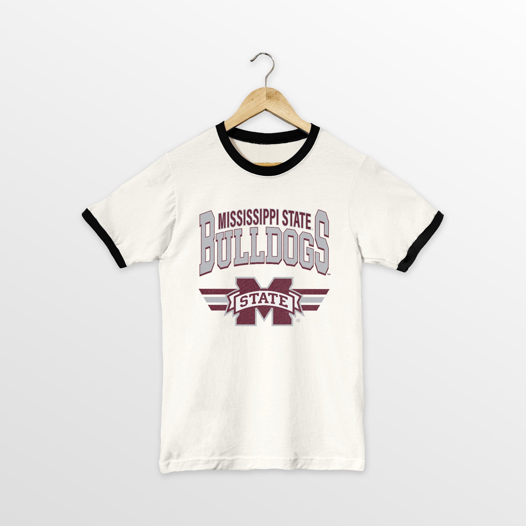 MISSISSIPPI STATE BULLDOGS SWIFT STRIKE VINTAGE RINGER TEE
