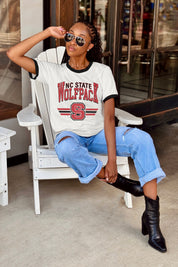 NORTH CAROLINA STATE WOLFPACK SWIFT STRIKE VINTAGE RINGER TEE