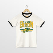 NORTH DAKOTA STATE BISON SWIFT STRIKE VINTAGE RINGER TEE