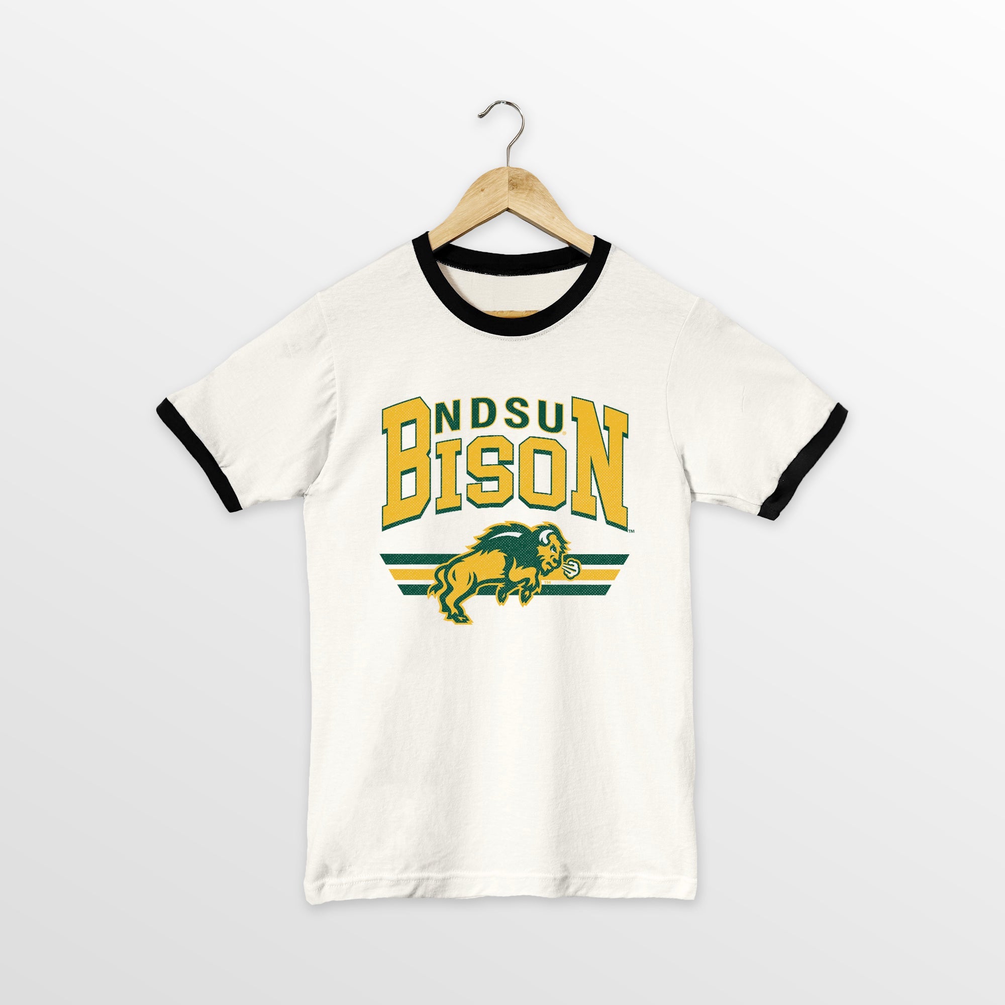 NORTH DAKOTA STATE BISON SWIFT STRIKE VINTAGE RINGER TEE
