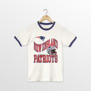 NEW ENGLAND PATRIOTS HARD EARNED VINTAGE RINGER TEE