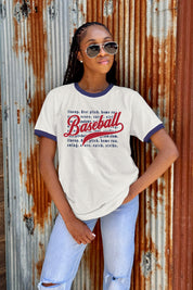 BALLGAME SCRIPT VINTAGE RINGER TEE