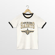 NEW ORLEANS SAINTS SWIFT STRIKE VINTAGE RINGER TEE