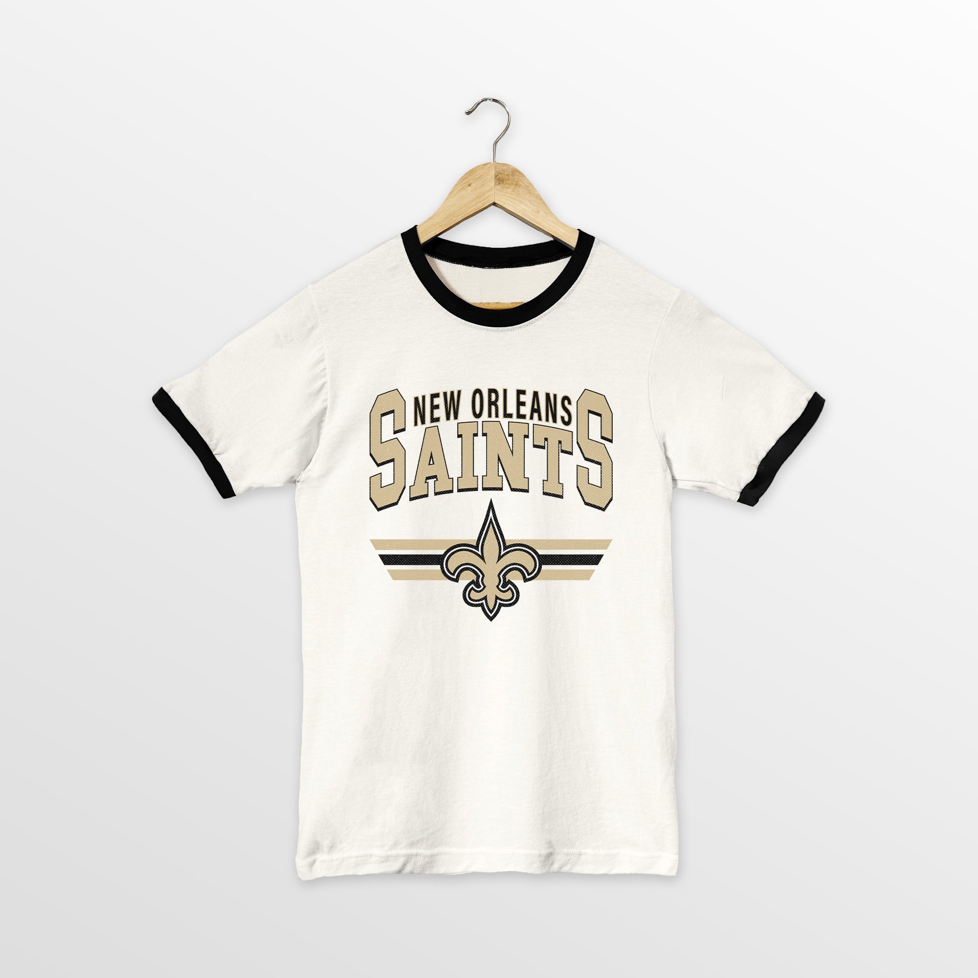 NEW ORLEANS SAINTS SWIFT STRIKE VINTAGE RINGER TEE