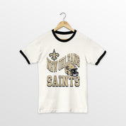 NEW ORLEANS SAINTS HARD EARNED VINTAGE RINGER TEE