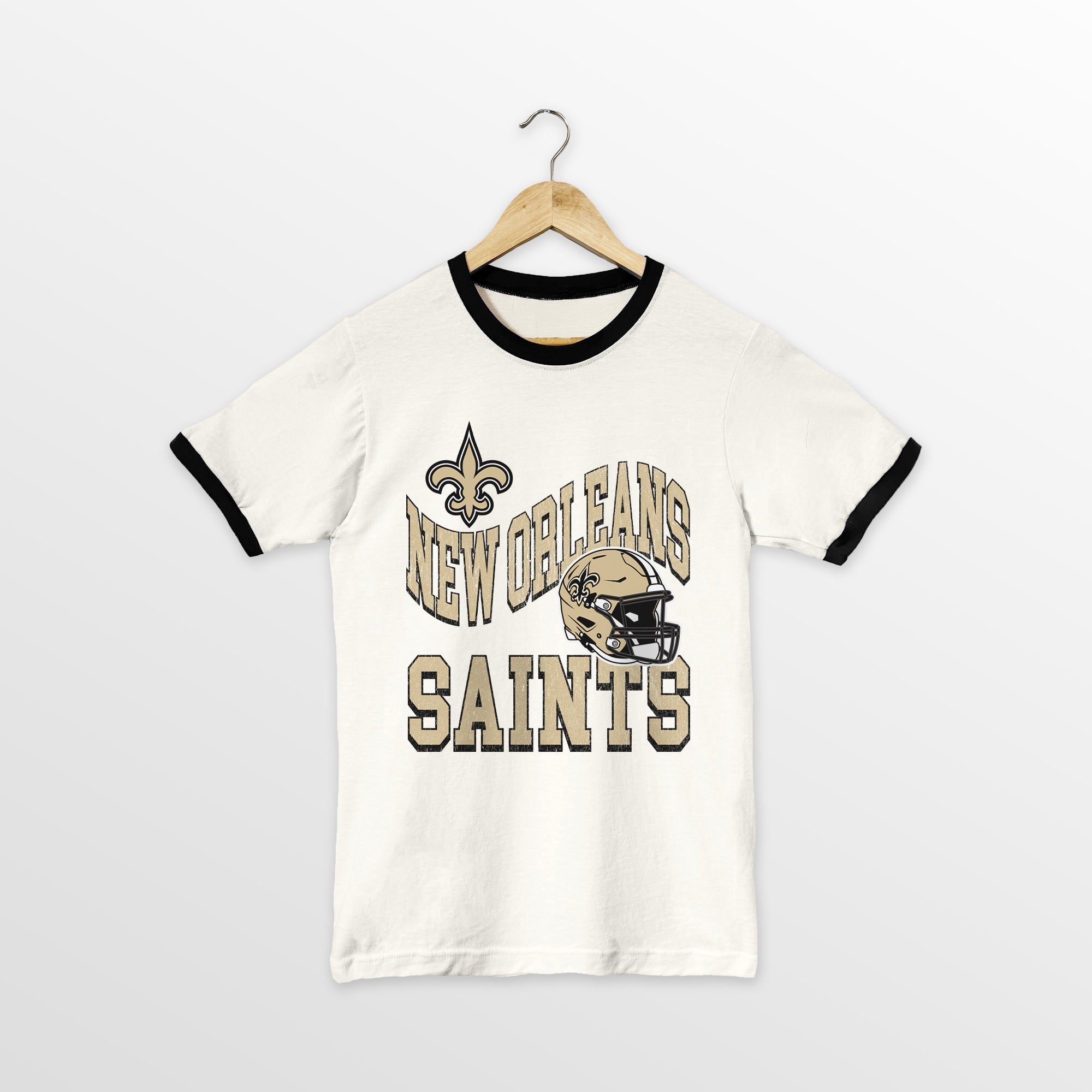 NEW ORLEANS SAINTS HARD EARNED VINTAGE RINGER TEE