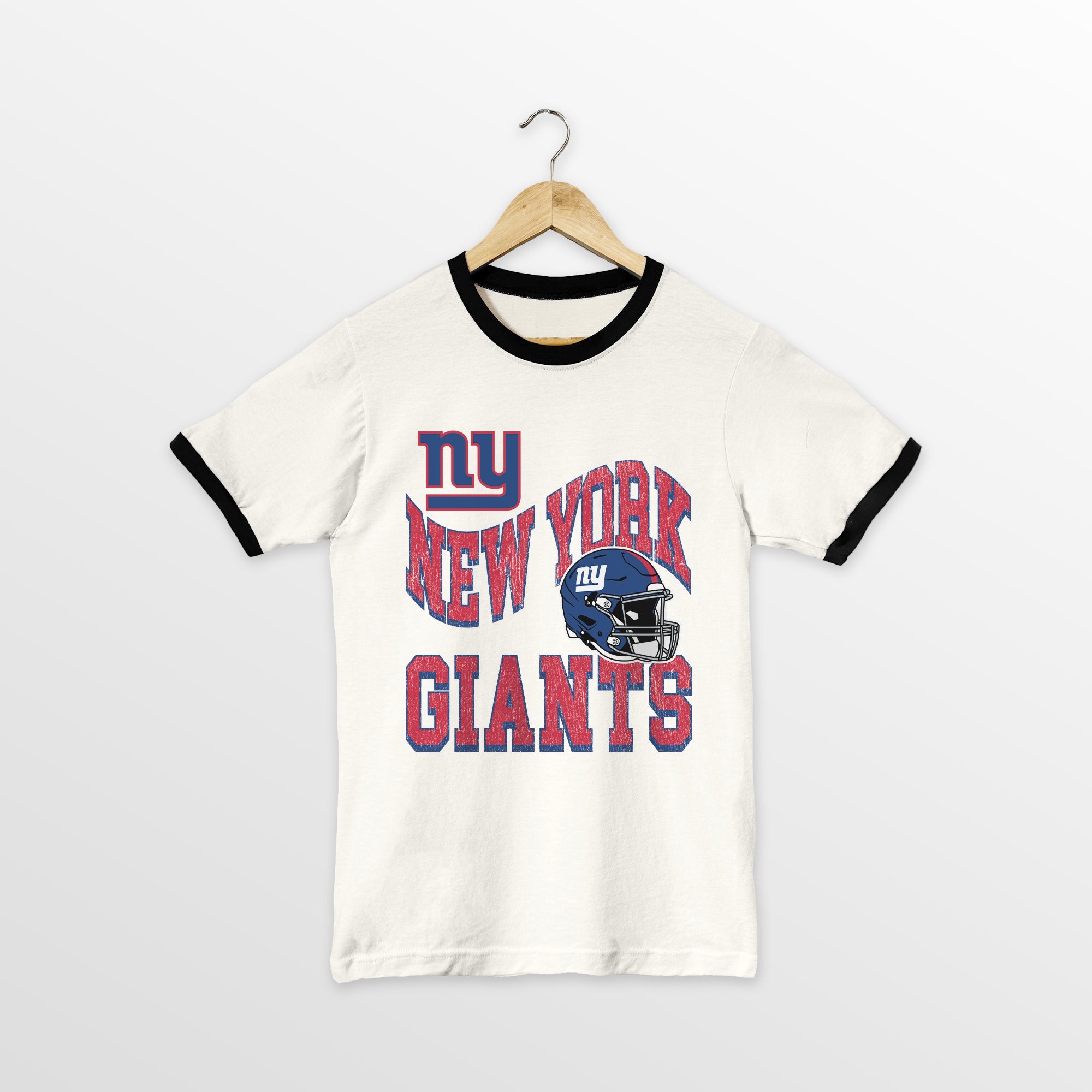 NEW YORK GIANTS HARD EARNED VINTAGE RINGER TEE