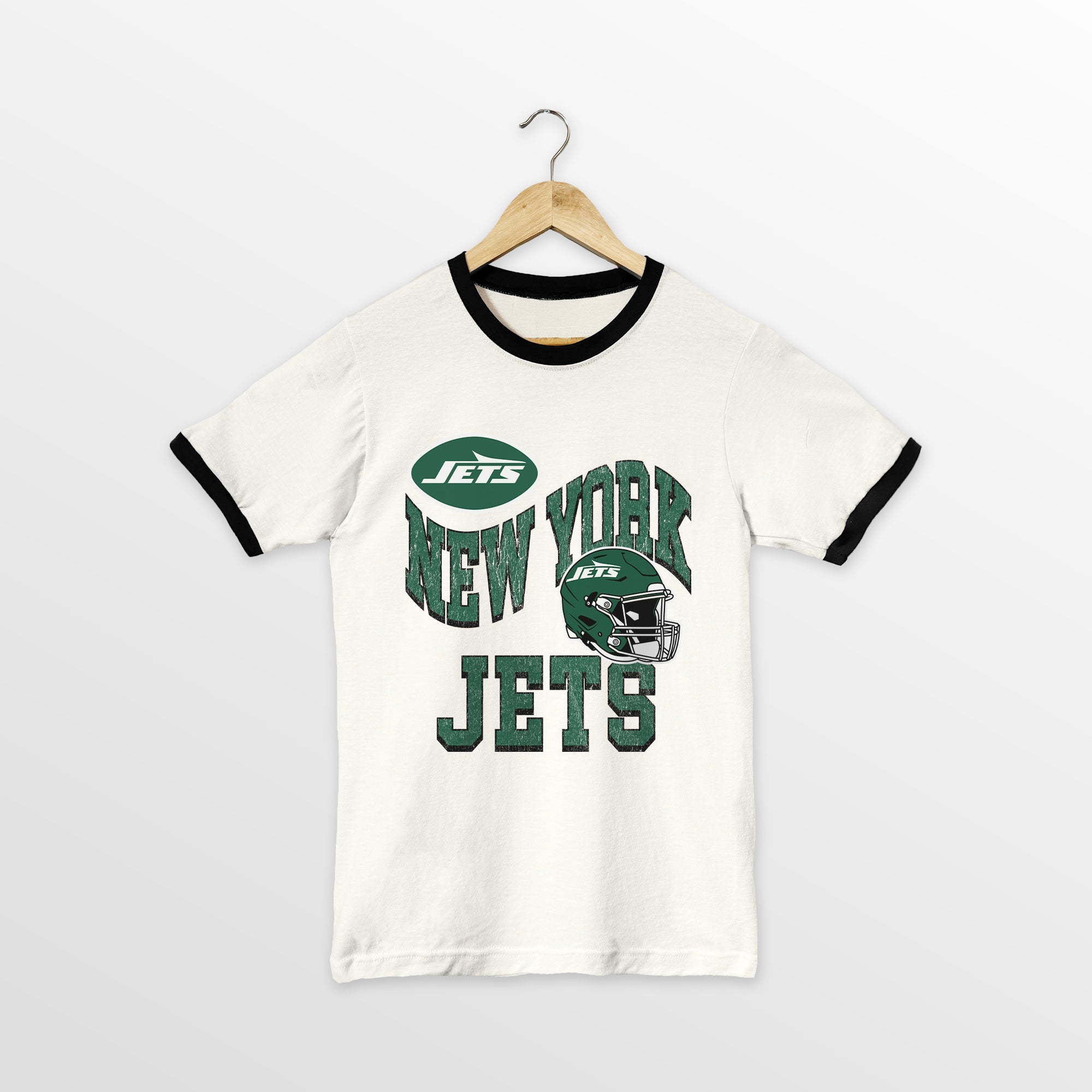 NEW YORK JETS HARD EARNED VINTAGE RINGER TEE