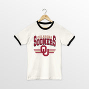 OKLAHOMA SOONERS SWIFT STRIKE VINTAGE RINGER TEE