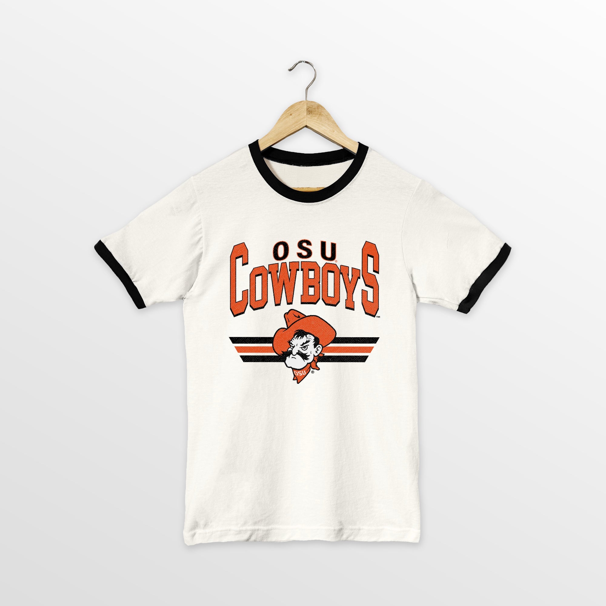 OKLAHOMA STATE COWBOYS SWIFT STRIKE VINTAGE RINGER TEE