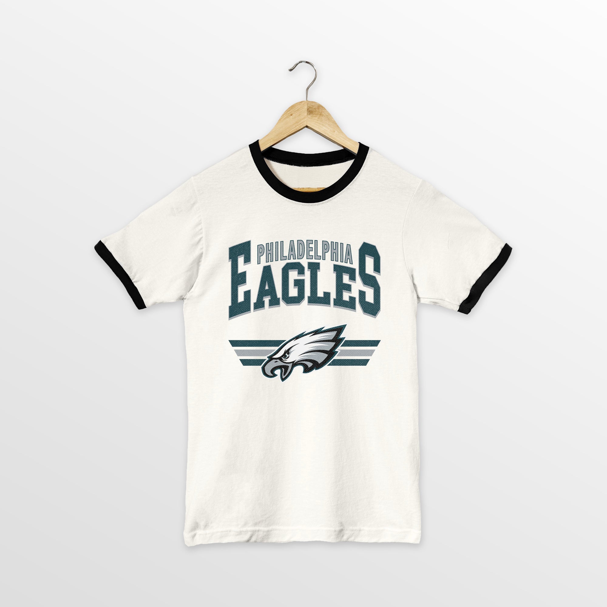 PHILADELPHIA EAGLES SWIFT STRIKE VINTAGE RINGER TEE