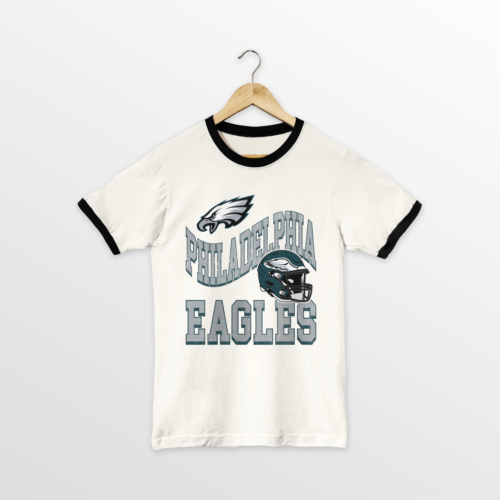 PHILADELPHIA EAGLES HARD EARNED VINTAGE RINGER TEE