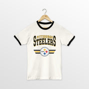 PITTSBURGH STEELERS SWIFT STRIKE VINTAGE RINGER TEE