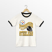 PITTSBURGH STEELERS HARD EARNED VINTAGE RINGER TEE