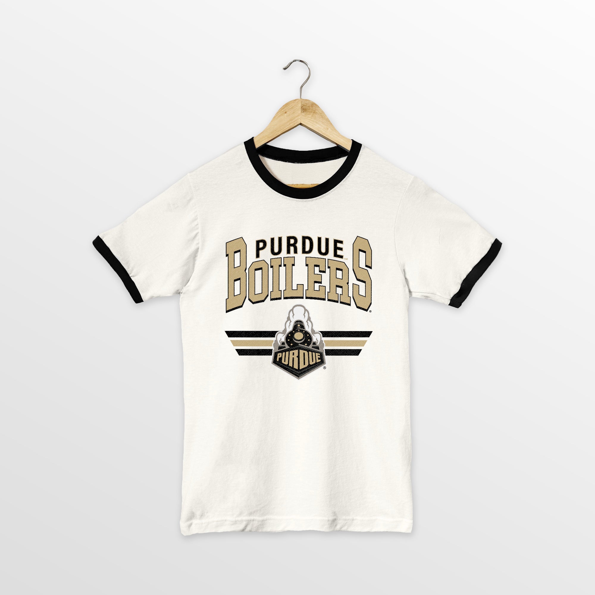 PURDUE BOILERMAKERS SWIFT STRIKE VINTAGE RINGER TEE