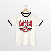SOUTH DAKOTA COYOTES SWIFT STRIKE VINTAGE RINGER TEE