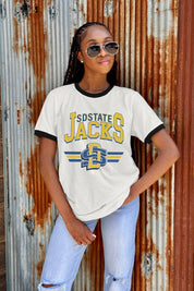 SOUTH DAKOTA STATE JACKRABBITS SWIFT STRIKE VINTAGE RINGER TEE