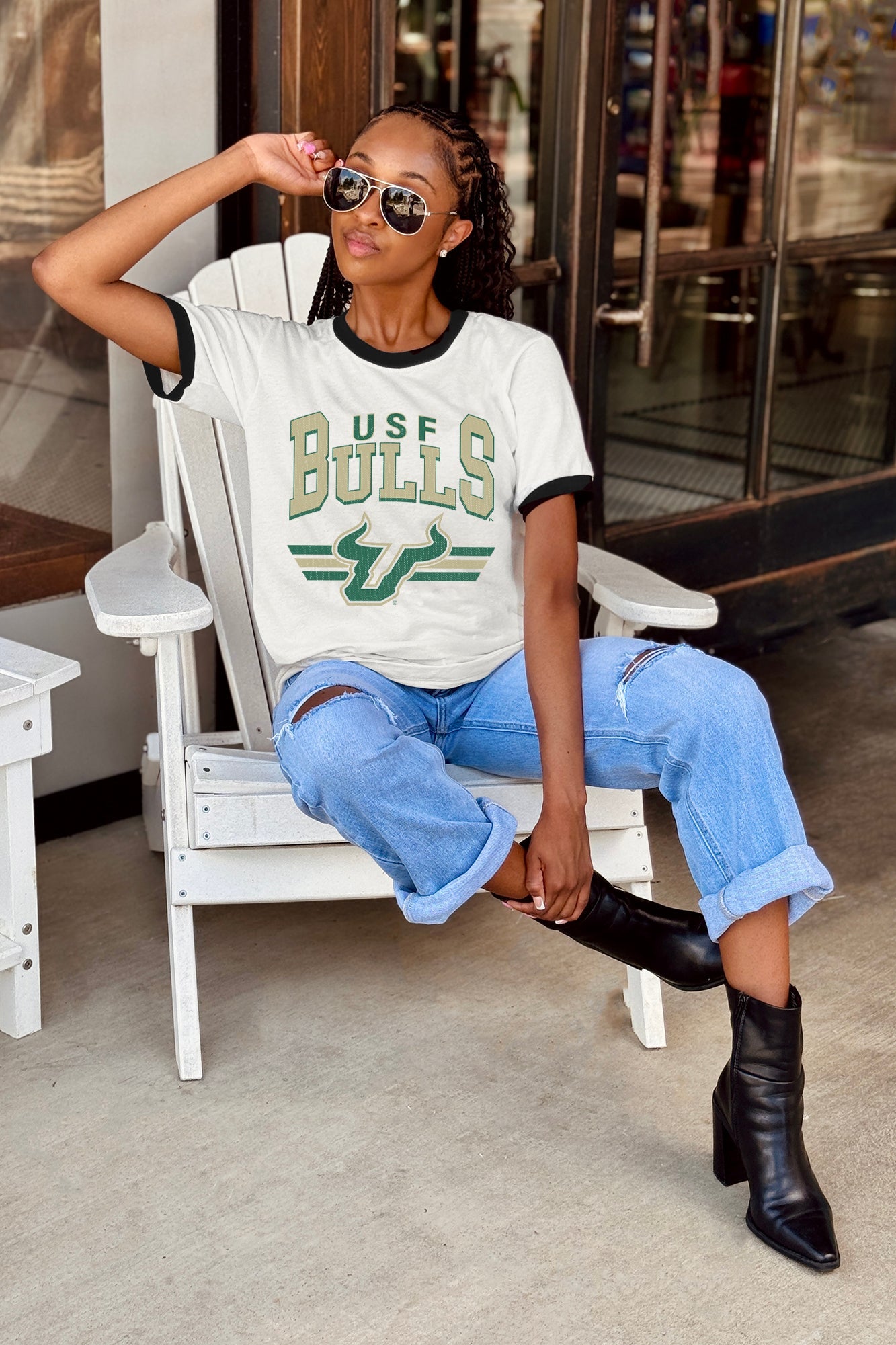 SOUTH FLORIDA BULLS SWIFT STRIKE VINTAGE RINGER TEE