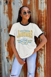 SOUTHERN JAGUARS SWIFT STRIKE VINTAGE RINGER TEE