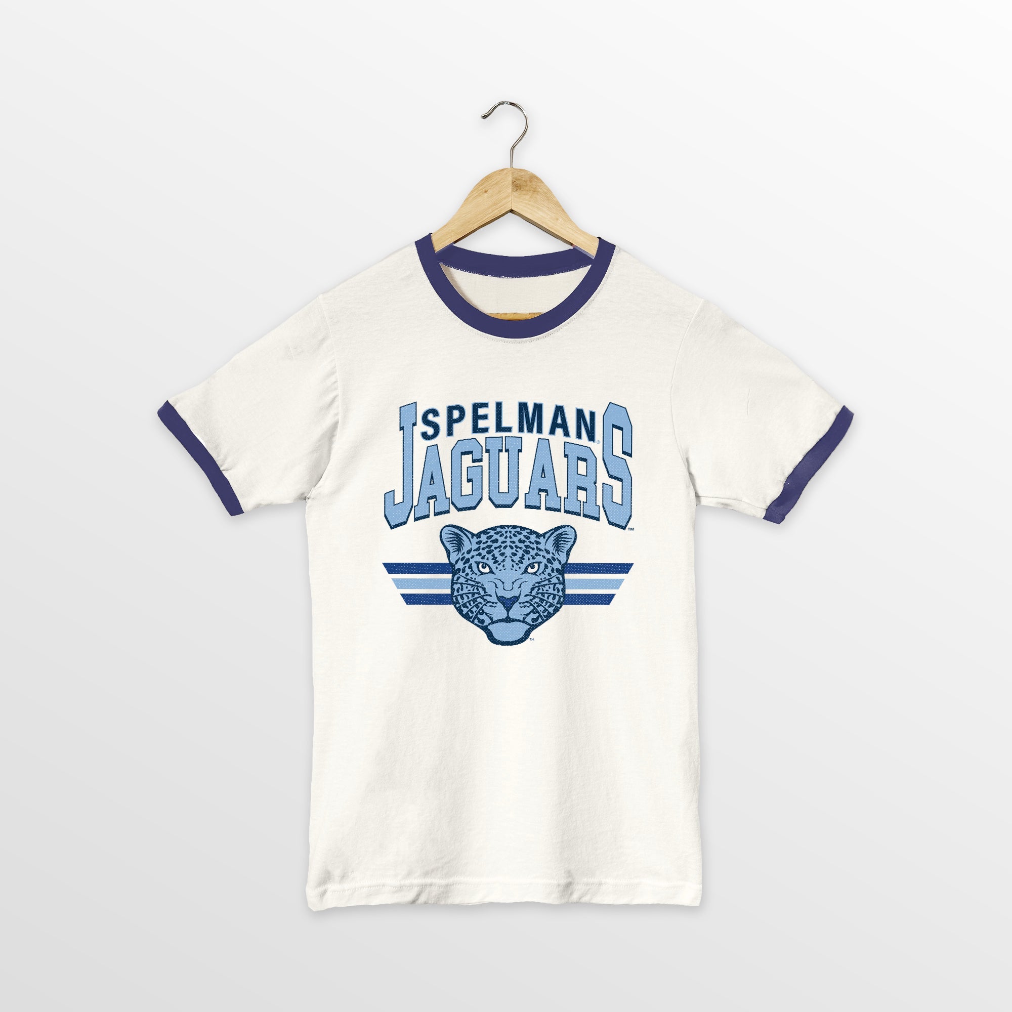 SPELMAN COLLEGE JAGUARS SWIFT STRIKE VINTAGE RINGER TEE