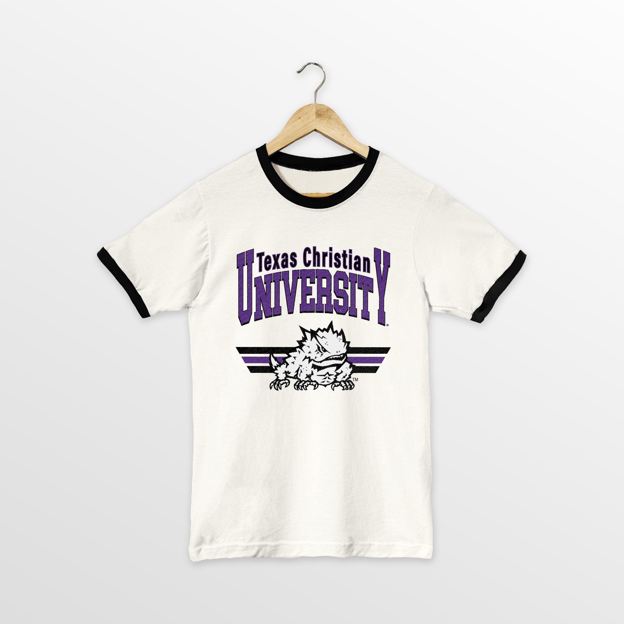 TCU HORNED FROGS SWIFT STRIKE VINTAGE RINGER TEE