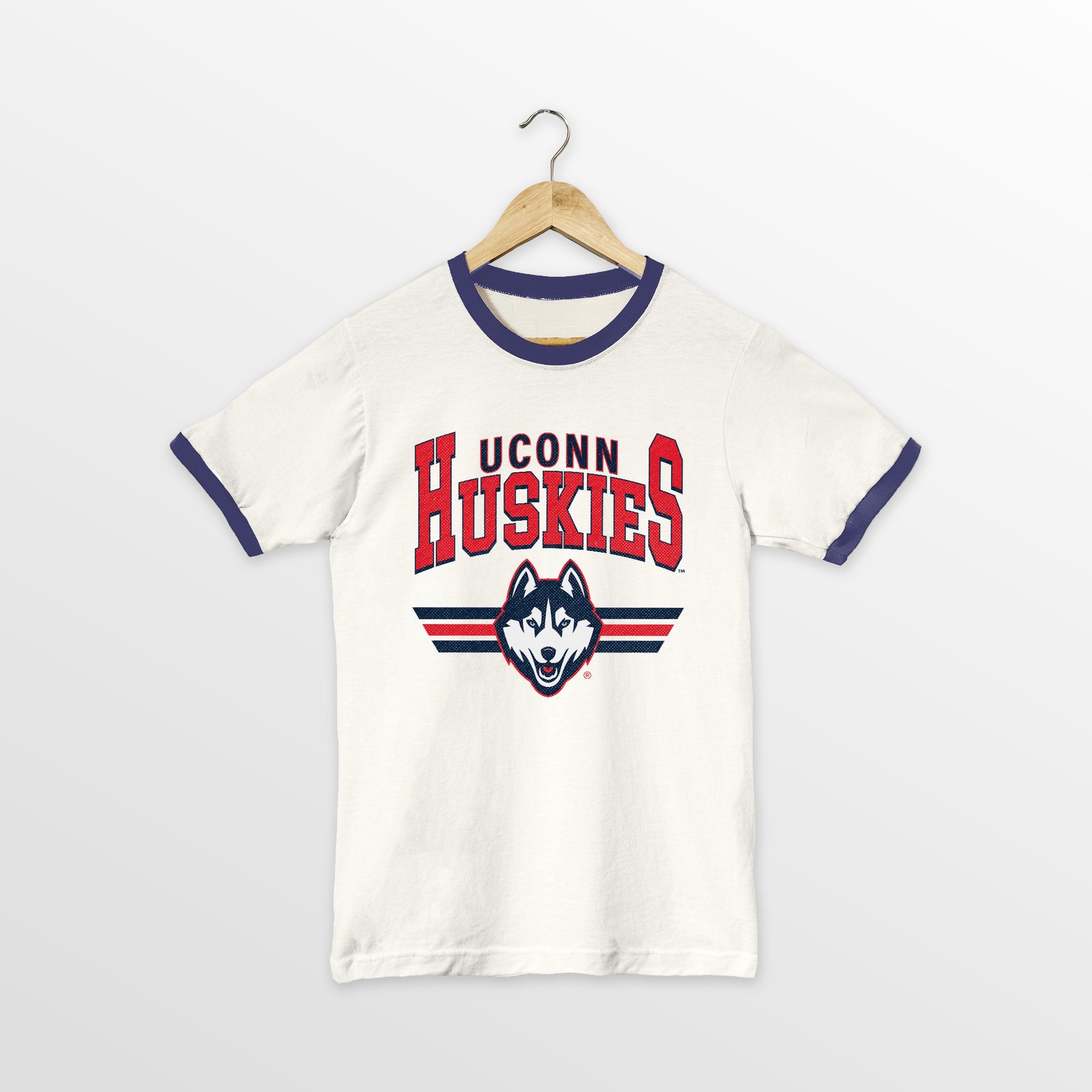 UCONN HUSKIES SWIFT STRIKE VINTAGE RINGER TEE