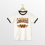 WASHINGTON COMMANDERS SWIFT STRIKE VINTAGE RINGER TEE